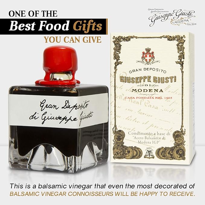 Giusti Family Reserve Balsamic Vinegar-Based Condiment – Premium Italian Condiment Based on Aceto Balsamico di Modena Rich Matured Flavor for Salads Marinades &amp Drizzling Made in Italy - 1.7 f