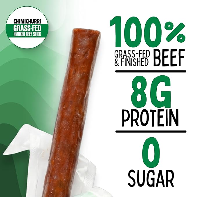 Chimichurri Sogo Snacks No Sugar 100% Grass-fed &amp Grass-finished Non-GMO Beef Sticks. No Added Nitrates Gluten Soy MSG Dairy Nuts. Keto Whole Paleo Friendly (Chimichurri 1-oz 48 Count