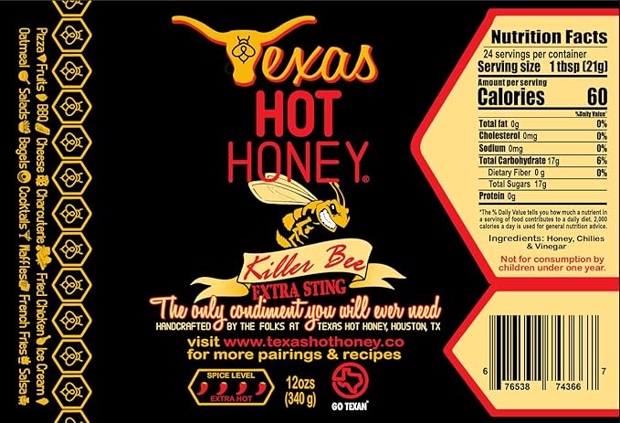 Texas Hot Honey – Duo: Extra Sting + Pineapple Heaven | 12 oz Bottles Pack of 2