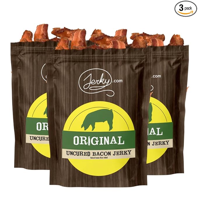 Original Bacon Jerky - 3 PACK - Made with REAL Bacon - World Famous Small Batch Jerky - 5.25 oz. total