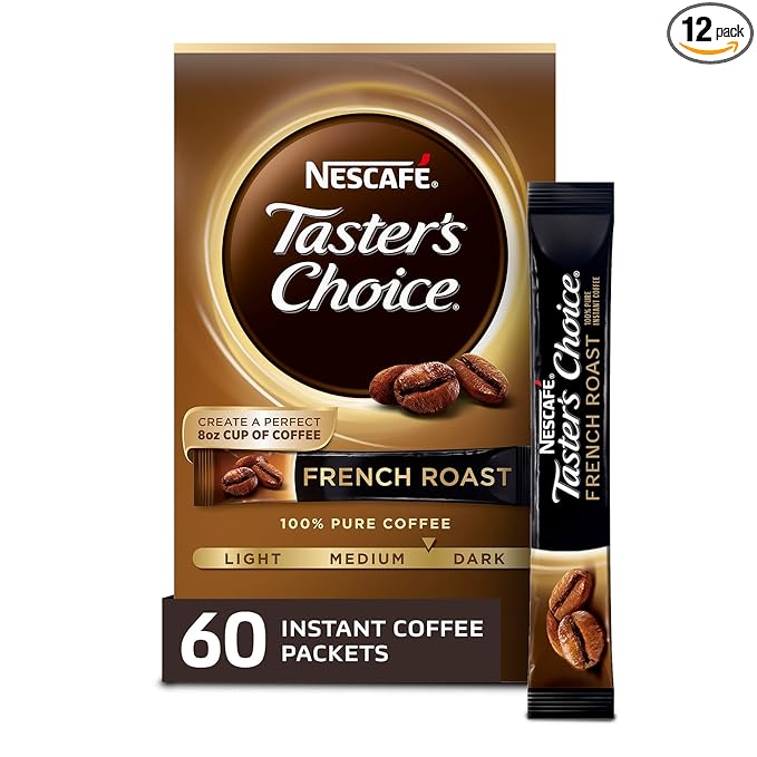 Nescafe Taster's Choice Instant Coffee French Roast 5 Count (Pack of 12)
