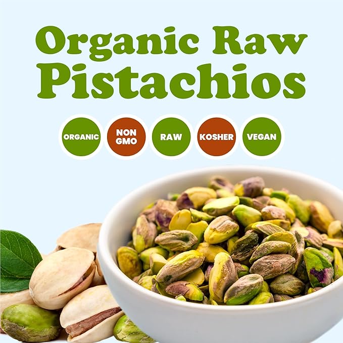 Food to Live - Organic Raw Pistachios No Shell 16 Pounds - Non-GMO Unsalted and Unroasted Kernels. Perfect for Snacking and Cooking