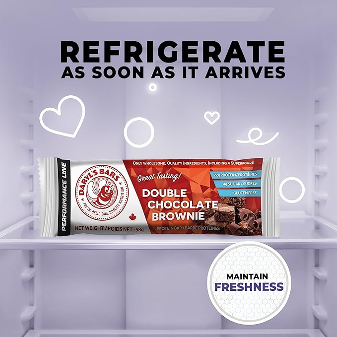 Daryl's Bars Double Chocolate Brownie On the Go Whey Protein Bars Gluten Free Protein Snack Meal Replacement Pack of 2