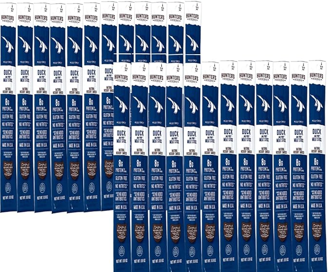 Hunter's Reserve - Exotic Meat Trail Sticks - Adventure You Can Taste - Wild Game Jerky Sticks (DUCK 24 CT)