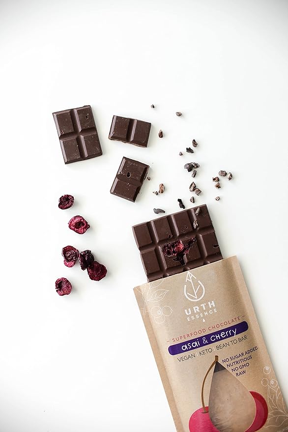 Urth Essence Sugar Free Chocolate Vegan Chocolate Bars | Keto Chocolate | Dairy Free Chocolate| Keto Friendly Food | Healthy Food Vegan Gifts| Organic Chocolate |Gluten Free Snacks (Dark Chocolate Aca