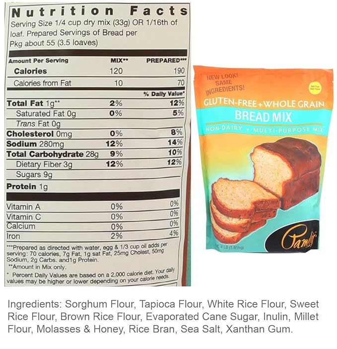 Pamela's Products Amazing Wheat Free &amp Gluten-free Bread Mix 4-Pound Bags (Pack of 3) (Value Bulk Multi-pack)