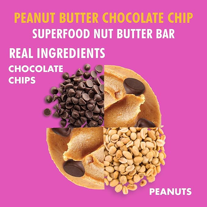 B.T.R. Nation Vegan Keto Superfood Protein Bars - Peanut Butter Chocolate Chip BLISS | (12) Bars | Low Carb Plant Based Gluten Free Free of Sugar Alcohols &amp Boosted with Powerful Superfoods!