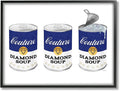 Stupell Industries Vintage Condensed Soup Fashion Cans Bold Blue Couture