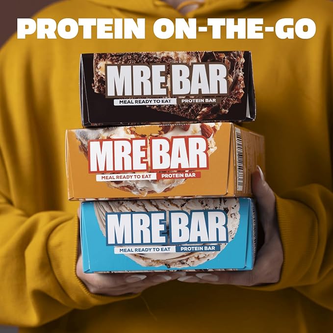 REDCON1 MRE Oatmeal Chocolate Chip Protein Bars - 12 Count Snack Bars for Breakfast or Post-Workout