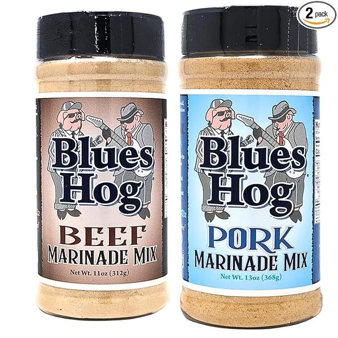 Blues Hog Pork Marinade Mix (13 oz/368g) &amp Blues Hog Beef Marinade Mix (11 oz/312g) | The Good Store Packaging