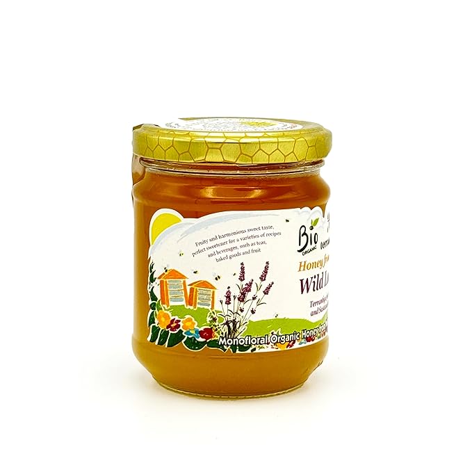 Wild Lavender Organic Raw Honey from Wild Lavender Flowers Artisanal Fruity and Harmonious Sweet Honey from Sardinia Italy - (250gr) 8.8 oz