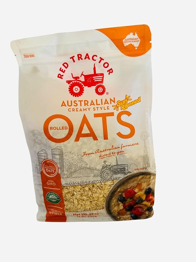 Red Tractor Australian Creamy Style Rolled Oats Non-GMO Wholegrain Glyphosate Residue Free 32 oz