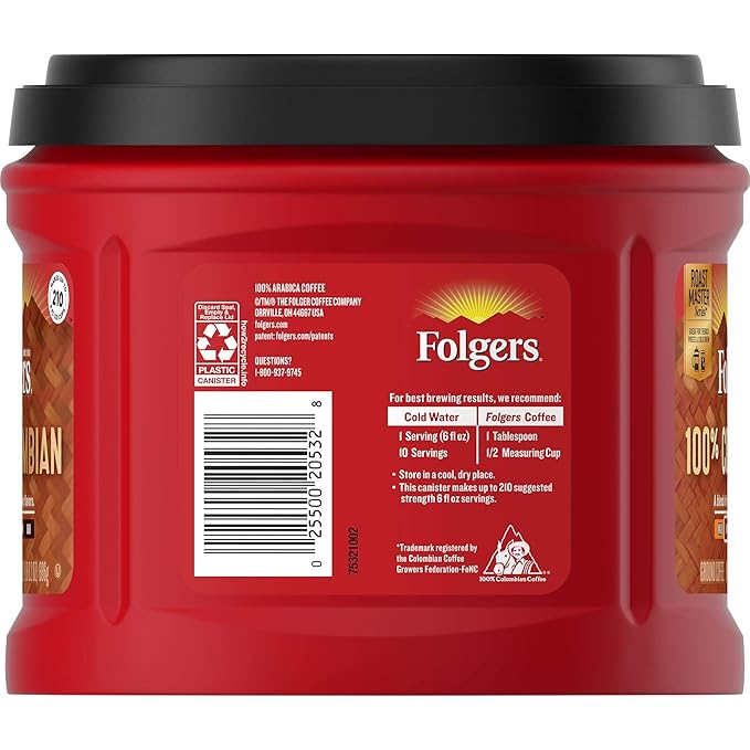Folgers 100% Colombian Medium Roast Ground Coffee 24.2 Ounces