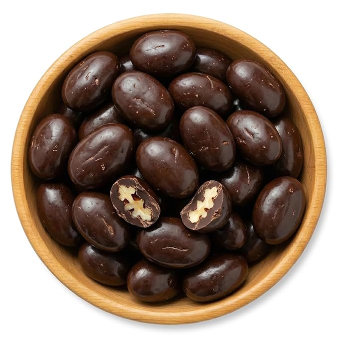 NY Spice Shop Dark Chocolate Pecans - 1 Pound Gourmet Chocolate Nuts - Winter Holiday Candies for Parties Dessert Tables Gift Baskets Seasonal Snacking and Winter Festive Treats