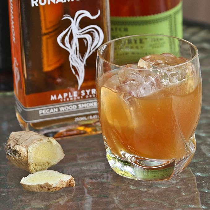 Runamok Pecan Wood Smoked Maple Syrup Organic - Authentic &amp Real Vermont Maple Syrup | Pure Strong Flavor | Great for BBQ Broiled Salmon Vinaigrettes &amp Cocktails | 8.45 Fl Oz (250mL)