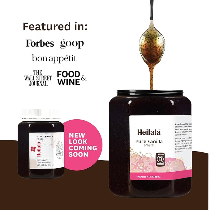 Heilala Premium Vanilla Bean Paste 13.52 oz | Bulk Size for Baking | Gourmet Bourbon Variety with Real Specks | Chef’s Choice | Ethically Sourced | Certified B Corp