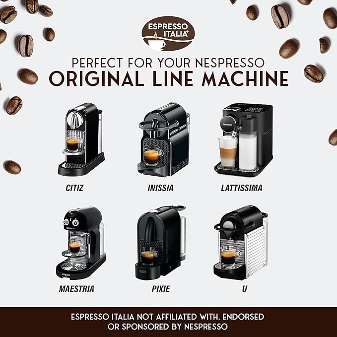 FORTE Espresso Pods for Nespresso Original Line - 12/12 Intensity Italian Roast - 100% Food-Grade BPA-Free Capsules for Home &amp Office Machines - Bold Ristretto Blend with Thick Crema