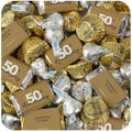 Golden 50th Anniversary Candy for Gold Chocolate Party Favors Candy Buffets and Anniversary Party Decorations and Gifts (1.62 lbs Approximately 110 pieces)