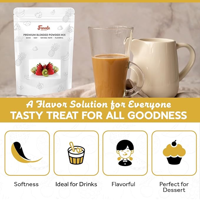 Fanale Premium Milk Tea Flavoring Powder | Perfect for Baking Smoothies Desserts and Drinks | Instant Flavoring Powder for Boba Milk Tea - 2.2 Pounds (Pack of 20)