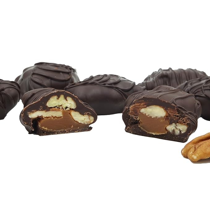 Philadelphia Candies Original Butter Rum Pecanettes (Caramel Pecan Clusters) Dark Chocolate 1 Pound