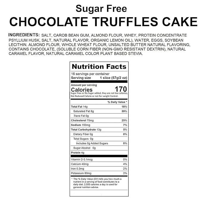 ANDY ANAND CHOCOLATIER Sugar Free Chocolate Truffle Cake 9 - Handcrafted Amazingly Delicious Unique Flavor No Artificial Preservatives - Perfect For Women Men and Kids Elegant Gift Box (2 lb)