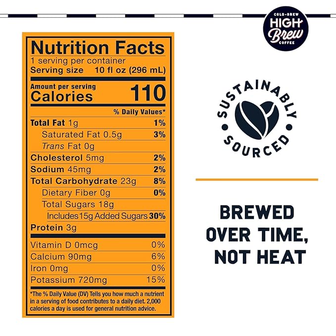 High Brew Coffee | Nitro Cold Brew Variety Pack | Sugar-Free Dairy-Free 200mg Natural Caffeine | Smooth Low-Acid Coffee Infused with Nitrogen Ready-to-Drink | Caramel Black &amp Sweet Cream Flavo