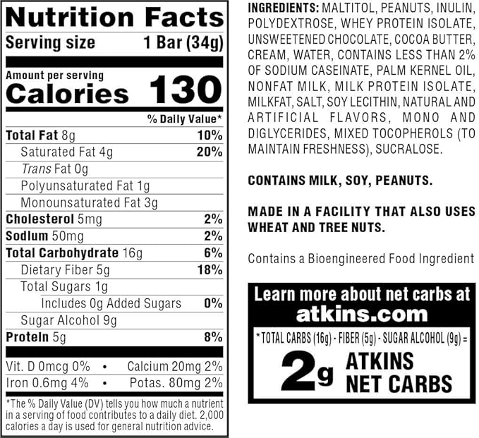 Atkins Endulge Treat Caramel Nut Chew bar 60Count (Value Pack)
