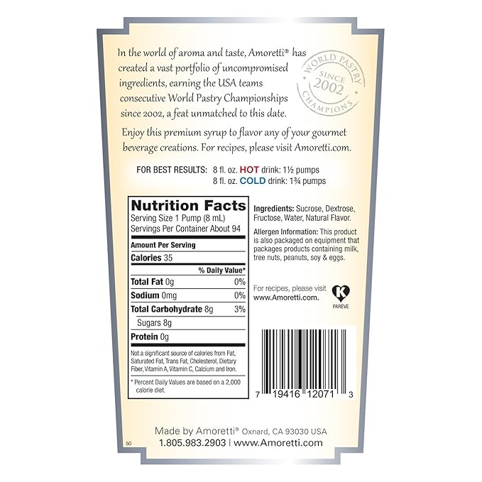Amoretti Premium Syrup Tangerine 25.4 Ounce