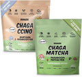 Renude Chaga Matcha and Chagaccino - Chaga Mushroom Powder for Coffee and Matcha Mushroom Drink Mix with Adaptogens Natural Energy and Immune Support Vegan Keto - 15 Servings Each