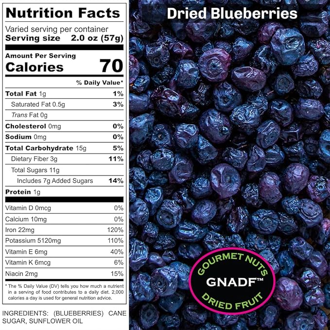 GNADF | Sweetened Dried Blueberries | Grown In The USA | Available in 5 10 25 Lb. Sizes | Gourmet Nuts And Dried Fruit | (10 lbs)