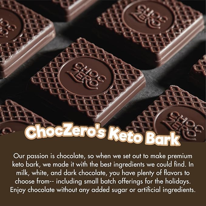 ChocZero Dark Chocolate Almond Bark with Sea Salt Sugar Free Vegan Low Carb High Fiber Keto Friendly No Sugar Alcohols (4 Count 3.2oz Boxes)