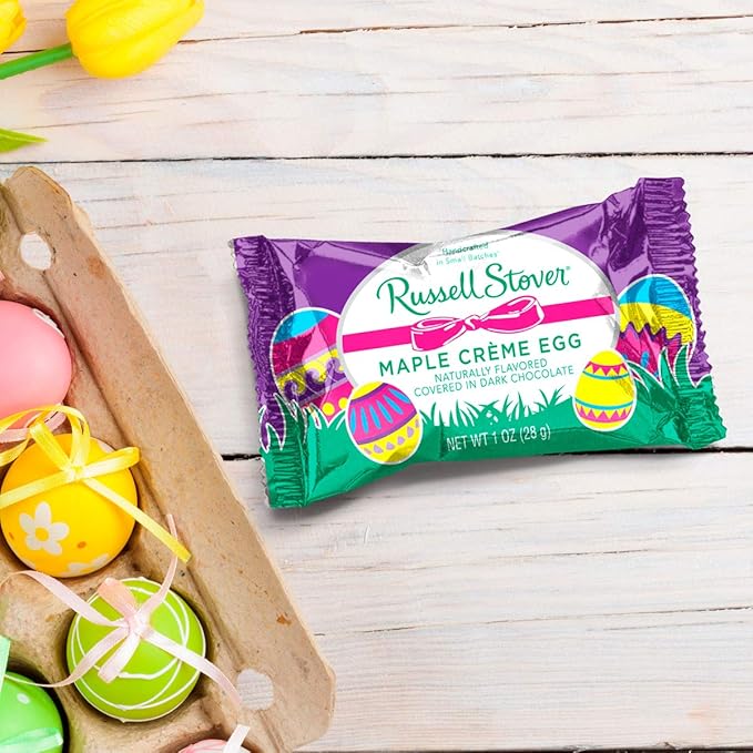Russell Stover 1 oz. Dark Chocolate Maple Cream Eggs case of 36