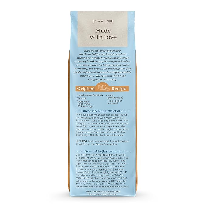 Pamela’s Baking Mixes Bread &amp Flour Blend Gluten-Free 19 oz. (Pack of 6)
