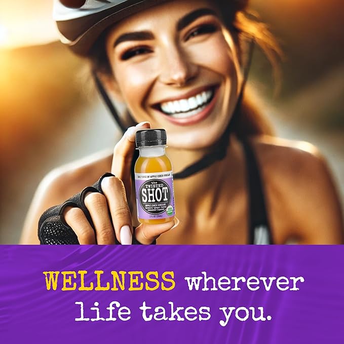 The Twisted Shot | Organic Apple Cider Vinegar Wellness Shots with Ginger Turmeric Honey Cinnamon and Cayenne | Digestion Immunity and Gut Health Support | Ready to Drink | 12 16 oz Bottles