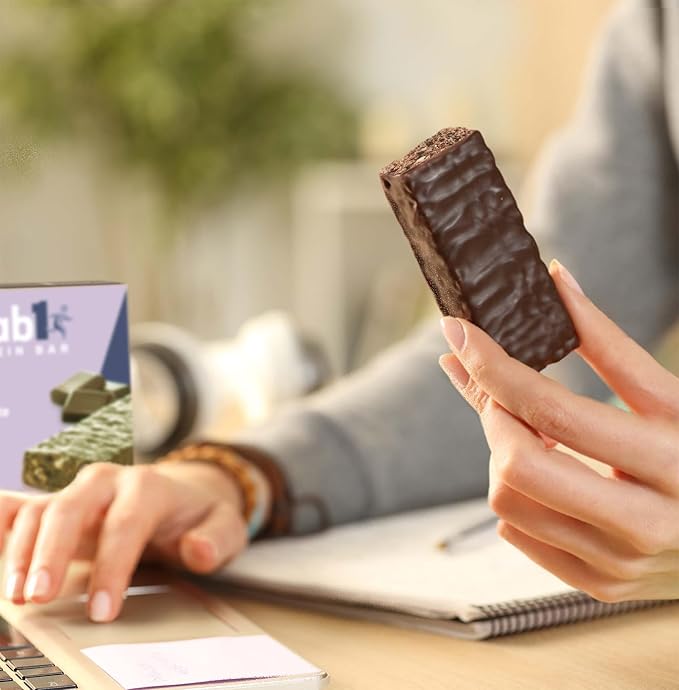 Grab1 Dairy Free Real Dark Chocolate Protein Bars | 15g Protein (20 Bars) | Controls Hunger | Vegan Friendly | Certified Kosher | Delicious Tasting | Low Calorie | Great Meal Replacement or Snack