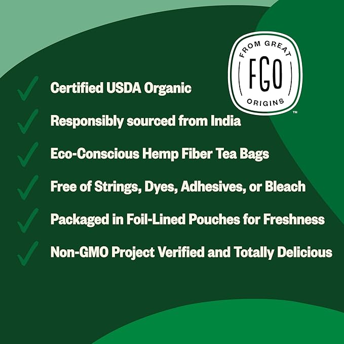 FGO Organic Moringa Tea 100 Count Eco-Conscious Tea Bags Resealable Bag Caffeine Free Packaging May Vary (Pack of 1)