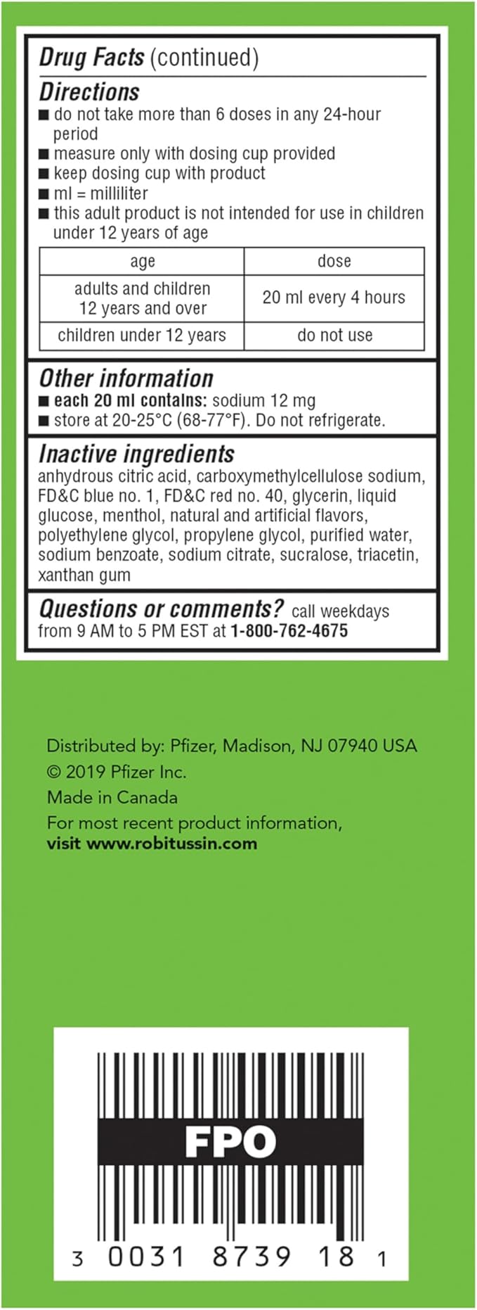 Robitussin Adult Maximum Strength Cough Plus Chest Congestion DM Max Cough Suppressant and Expectorant Raspberry Flavor 8 Fl Oz x 2