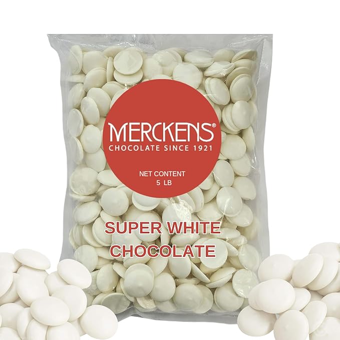 Super White Chocolate Melting Wafers 5LB – Smooth and Creamy Perfect for Dipping Baking Candy Making and Decorating Desserts – Ideal for Fountains Coating and Molded Chocolates. (5 pound) (Super