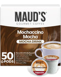 Maud's Chocolate Mocha Cappuccino Coffee Pods 50ct - Mochaccino Mocha Flavor - Made with Gourmet Arabica Coffee Pods Compatible with Keurig K Cups Maker