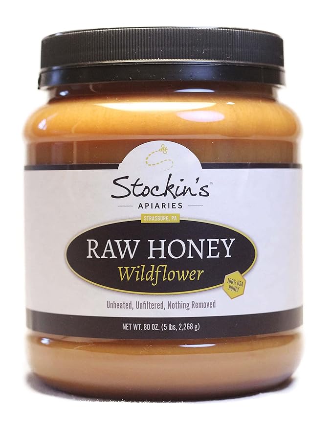 Stockin's Apiaries Raw Wildflower Honey In Bulk Unheated Unfiltered &amp Nutritious 80 Oz.