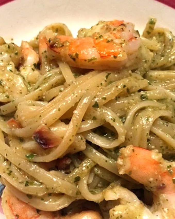 Tiberino's Linguine with Pesto Genovese - All Natural &amp Non-GMO Italian Pasta 8.8oz - Imported from Italy No Additives Preservatives or Artificial Coloring Sun-Dried Ingredients &amp No-Strai