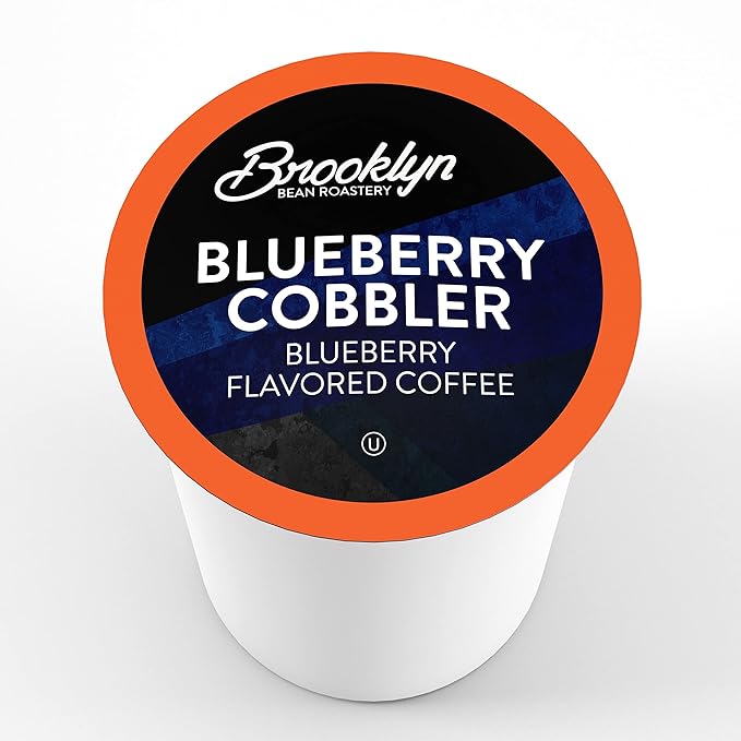 Brooklyn Beans Blueberry Cobbler Coffee Pods Flavored Gourmet Pack 40 Count - Compatible with Keurig 2.0 K Cup Brewers - Premium Quality Rich and Smooth Taste Single Serve Pods