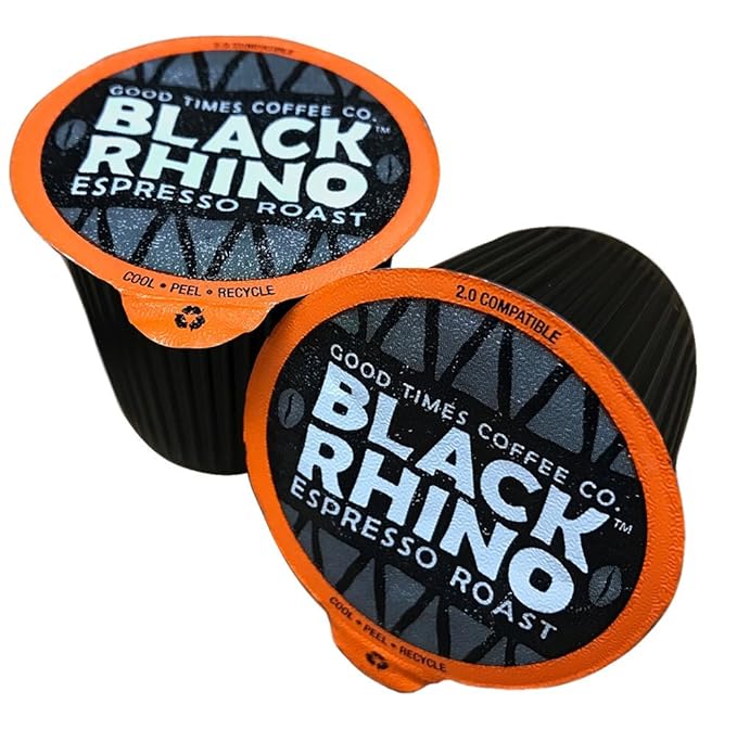Good Times Coffee Co. Black Rhino Espresso Roast Coffee Single Serve Pods 12 Count (Pack of 3)