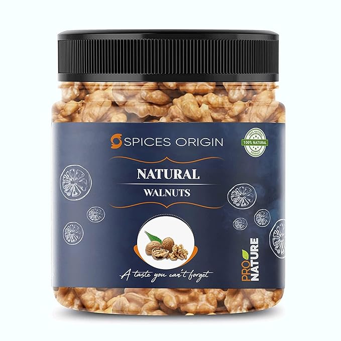 Spices Origin Raw Premium California Fresh Walnut Kernels|| Akharot Giri || Walnut Without Shell | Gluten Free Non-GMO &amp Vegan | 200g _Packing May Vary