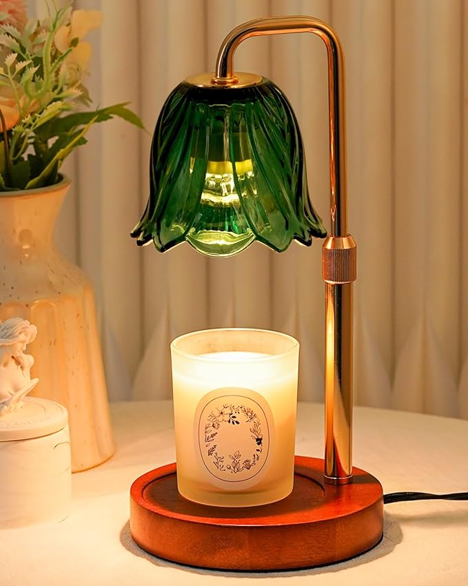 Flower Candle Warmer Lamp with Timer Dimmable Candle Warming Lamp Height Adjustable Birthday Gifts for Women Candles Warmer Light for Jar Candles Stylish Decorations