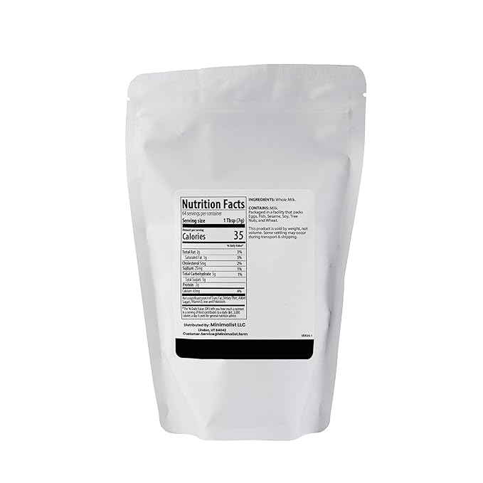 Minimalist Whole Milk Powder Ideal for Baking and Cooking (1 Pound) (Pack of 6)