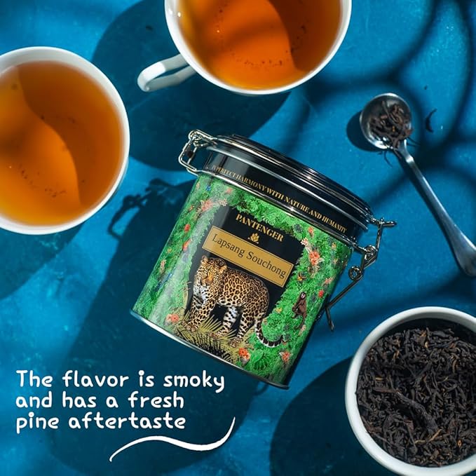 Pantenger Lapsang Souchong Loose Leaf Tea. 3 Ounces - 40 Servings. Smoked Black Tea Loose Leaf.
