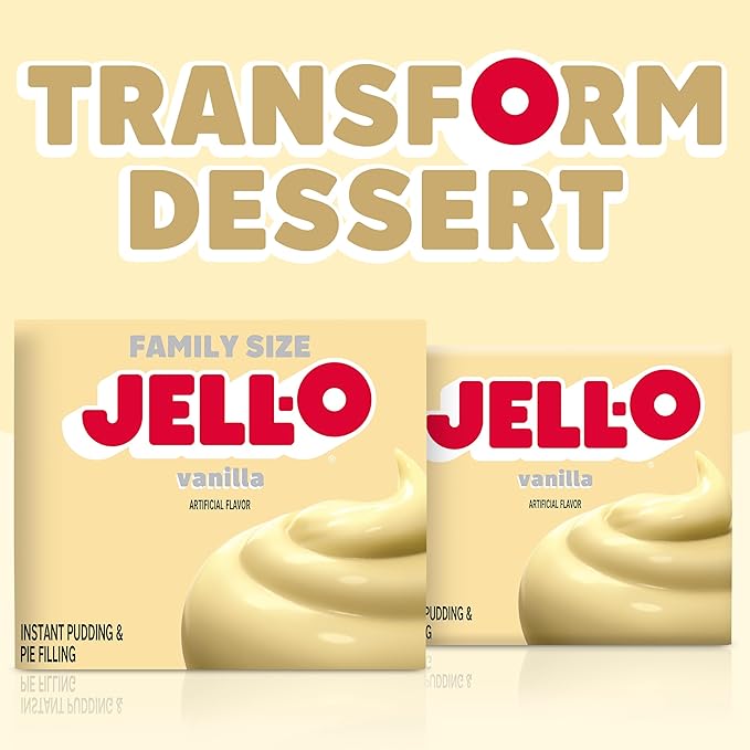 Jell-O Vanilla Instant Pudding &amp Pie Filling Mix (24 Ct Pack 5.1 Oz Boxes)