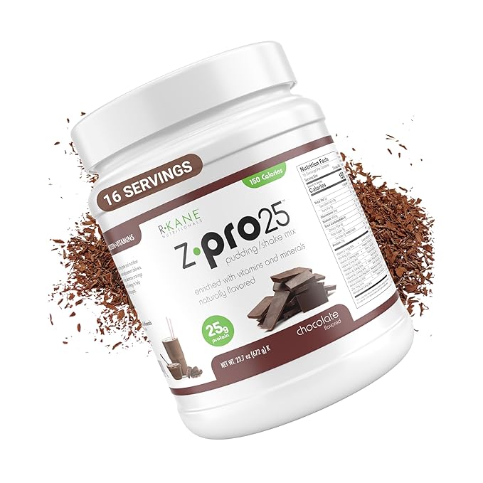 Z-Pro25 Protein Powder 23.7 oz 16 Servings – 25g Casein &amp Whey Blend – Low-Carb High-Protein Meal Replacement Shake – Muscle Recovery &amp Weight Management - 21 Vitamins &amp Minerals – Choc