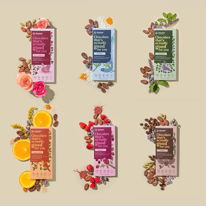 Elements Truffles Peppermint Flavoured Dark Chocolate Bar| Ayurvedic Vegan &amp Gluten Free | No Refined Sugar &amp Artificial Flavours | Enriched with Cocoa Coconut Sugar &amp Lavender 50g (Pack